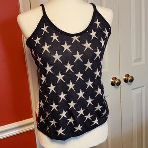 Freeway Patriotic Stars and Stripes tank sweater.